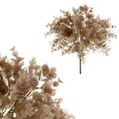 Autronic Eukalyptus, květina umělá plastová, barva měděná ojíněná SG6062-COP, sada 4 ks