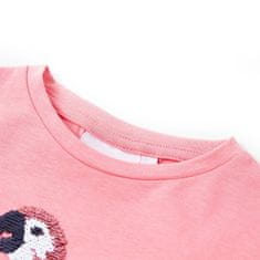 Greatstore Dětské tričko fluorescenční růžové 116