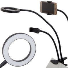 HADEX Lampa s klipem USB 24 LED + držák telefonu, černá