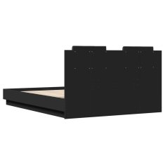 Vidaxl Rám postele s čelem černý 120 x 190 cm kompozitní dřevo