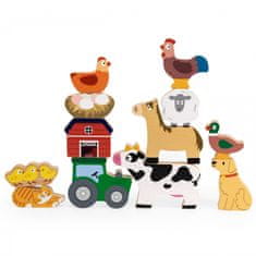 Viga Toys Stohovací skládačka Zvířata na farmě
