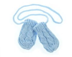 Baby Nellys Zimní pletené kojenecké rukavičky se vzorem - sv. modré, Baby Nellys - 56-68 (0-6 m)