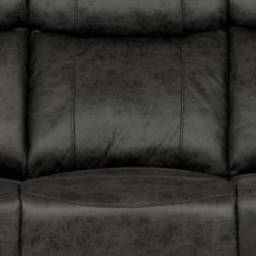 Autronic Relaxační sedačka 3+1+1, potah hnědá látka v dekoru broušené kůže, funkce Relax I/II s aretací