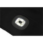 Cattara LED čelovka čepice BLACK s LED svítilnou USB nabíjení