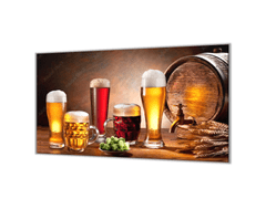 Glasdekor Ochranná deska čepovaná piva ve skle - Ochranná deska: 52x60cm, Lepení na zeď: S lepením na zeď
