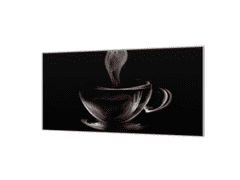 Glasdekor Ochranná deska abstraktní hrnek kávy - Ochranná deska: 55x55cm, Lepení na zeď: S lepením na zeď