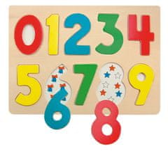 Woody Puzzle na desce "Číslice s beruškami"
