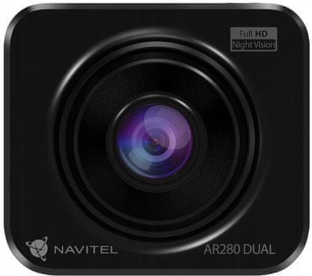  autokamera navitel ar280 dual full hd rozlišení vnitřní hlavní přední kamera podsvícený displej gsenzor zadní kamera v balení moderní design 