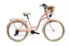 Goetze Mood dámské jízdní kolo, kola 26”, výška 150-165 cm, 7-rychlostní, Růžové matné