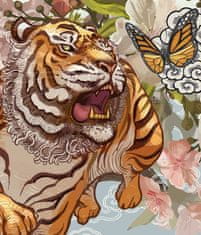 COLORAY.CZ Roleta do okna Tygr v květinách Zatmícící rolet (s podšívkou) 120x140 cm