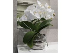 sarcia.eu Stříbrný obal na květináč, keramický obal 15x15x13 cm 