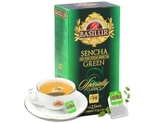 Basilur BASILUR Sencha zelený čaj v sáčcích, 25x1,5g