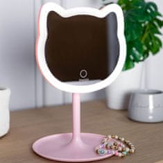 Pink Kosmetické zrcátko GIOperfect Cat