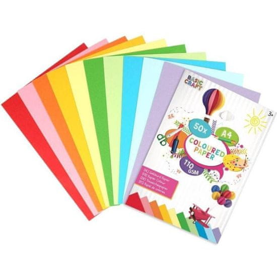 Grafix Basic Craft Sada barevných papírů A4 / 50 listů, 110g