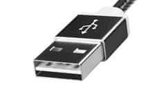 Adata USB kabel MicroUSB, 1m, pletený - černý