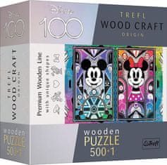 Trefl Wood Craft Origin puzzle Mickey Mouse a Minnie 501 dílků