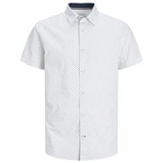 Jack&Jones Plus Pánská košile JJPLAIN Slim Fit 12254851 White (Velikost 4XL)