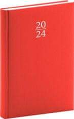 Diář 2024: Capys - červený, denní, 15 × 21 cm