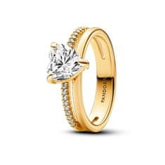 Pandora Okouzlující pozlacený prsten se zirkony Timeless Shine 163100C01 (Obvod 56 mm)