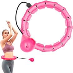 Netscroll Přizpůsobitelný hula hoop kruh s váhami, hula hoop pro gymnastické cvičení, pilates a formování těla, rychlé spalování kalorií a spotřeba tuků, blahodárná masáž, pro různé postavy, SpinningHoop