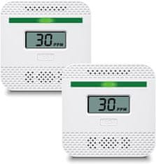 Farrot Mini přenosný detektor oxidu uhelnatého Alarm SR-909-2, zvuk 85DB, světelný alarm, do auta, karavanu, domu, školy, kanceláře, bílá