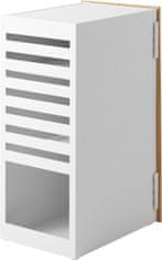 Yamazaki Home - Game Console Organizer - Skříňka na PS5, ocel / dřevo / magnety / silikon, bílá
