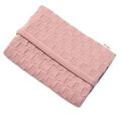 Baby Nellys Luxusní bavlněná pletená deka, dečka CUBE, 80 x 100 cm - pudrově růžová