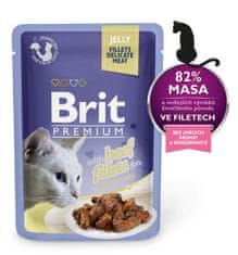 Brit BRIT cat kapsa FILLETS želé 85g - Losos - 24 x 85g / expirace 14.6.2024