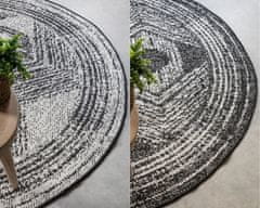 Elle Decor Kusový koberec Gemini 106029 Black kruh z kolekce Elle – na ven i na doma 140x140 (průměr) kruh