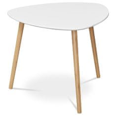 Autronic Stůl konferenční 55x55x45 cm, MDF bílá deska, nohy bambus přírodní odstín
