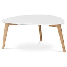 Autronic Stůl konferenční 85x48x40 cm, MDF bílá deska, nohy bambus přírodní odstín