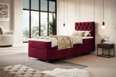 Veneti Čalouněná postel 90x200 ADRIA s úložným prostorem - levá, červená
