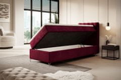 Veneti Čalouněná postel 90x200 ADRIA COMFORT s úložným prostorem - pravá, červená
