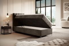 Veneti Čalouněná postel 90x200 ADRIA COMFORT s úložným prostorem - levá, hnědá