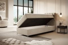 Veneti Čalouněná postel 90x200 ADRIA COMFORT s úložným prostorem - pravá, béžová