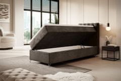 Veneti Čalouněná postel 90x200 ADRIA s úložným prostorem - pravá, hnědá