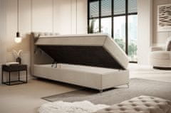 Veneti Čalouněná postel 90x200 ADRIA s úložným prostorem - levá, béžová