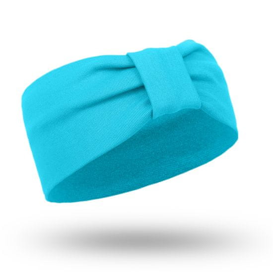 NANDY Dětská bavlněná čelenka pro dívky - tyrkysově modrá