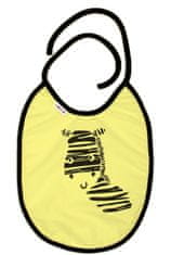 Baby Nellys Nepromokavý bryndáček, velký Zebra, 24 x 23 cm - žlutá
