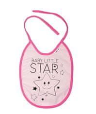 Baby Nellys Nepromokavý bryndáček, velký Baby Little Star, 24 x 23 cm - růžová