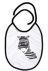 Baby Nellys Nepromokavý bryndáček, velký Zebra, 24 x 23 cm - bílá