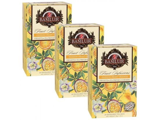 Basilur BASILUR Fruit Infusions - Ovocný čaj bez kofeinu s marakuji, mandarinkou a citrusovým aroma, v sáčcích 20 x 2 g