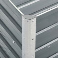Vidaxl Vyvýšený záhon pozinkovaná ocel 240 x 40 x 45 cm šedý