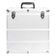 Vidaxl Kosmetický kufřík 37 x 24 x 40 cm stříbrný hliník