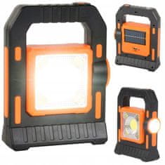 Verk 12290 Solární LED multifunkční přenosná kempingová svítilna USB dobíjecí oranžová