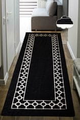 Conceptum Hypnose Kusový koberec Bague - Black, Černá, Bílá Rozměr koberce: 80 x 150 cm
