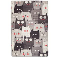 Conceptum Hypnose Kusový koberec Cats Gray Djt, Vícebarevná Rozměr koberce: 80 x 150 cm