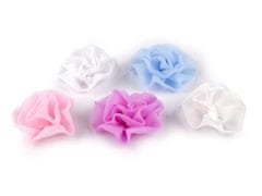 Kraftika 10ks růžová sv. textilní květ k našití a nalepení 6,5 cm
