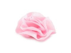 Kraftika 10ks růžová sv. textilní květ k našití a nalepení 6,5 cm
