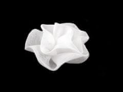 Kraftika 10ks bílá textilní květ k našití a nalepení 6,5 cm, květy